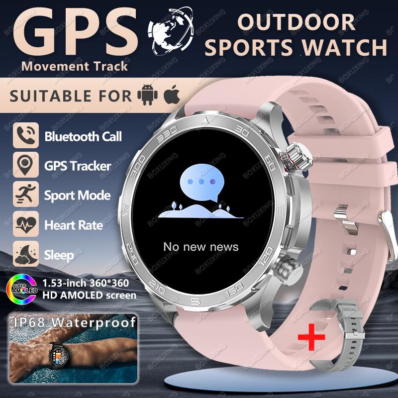 Новые спортивные смарт-часы с GPS, пульсометром, компасом, 1,53-дюймовым AMOLED-экраном, отслеживанием GPS, Bluetooth-звонками, для Android и iOS