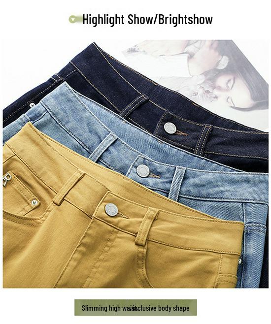 Women's 2025 High-Waist Retro Blue Wide-Leg Jeans for Spring/Autumn - Loose Drape, Popular Straight-Leg Style