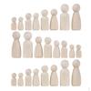 36 Pack Unfinished Wooden Peg Dolls, Family People Shapes, Doll Bodies, Figures, for