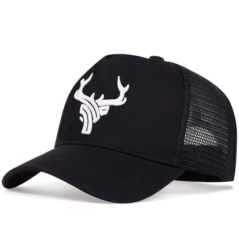 Унисекс бейсболка из хлопка и сетки с вышивкой в виде рогов и застежкой-snapback