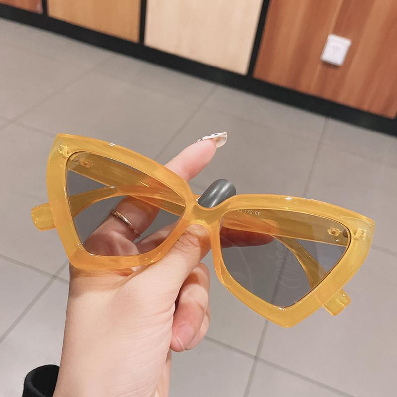 Cat Eye Sunglasses Women   Style Triangle Shades Clear Candy Color Eyewear Vintage Sun Glasses For Women