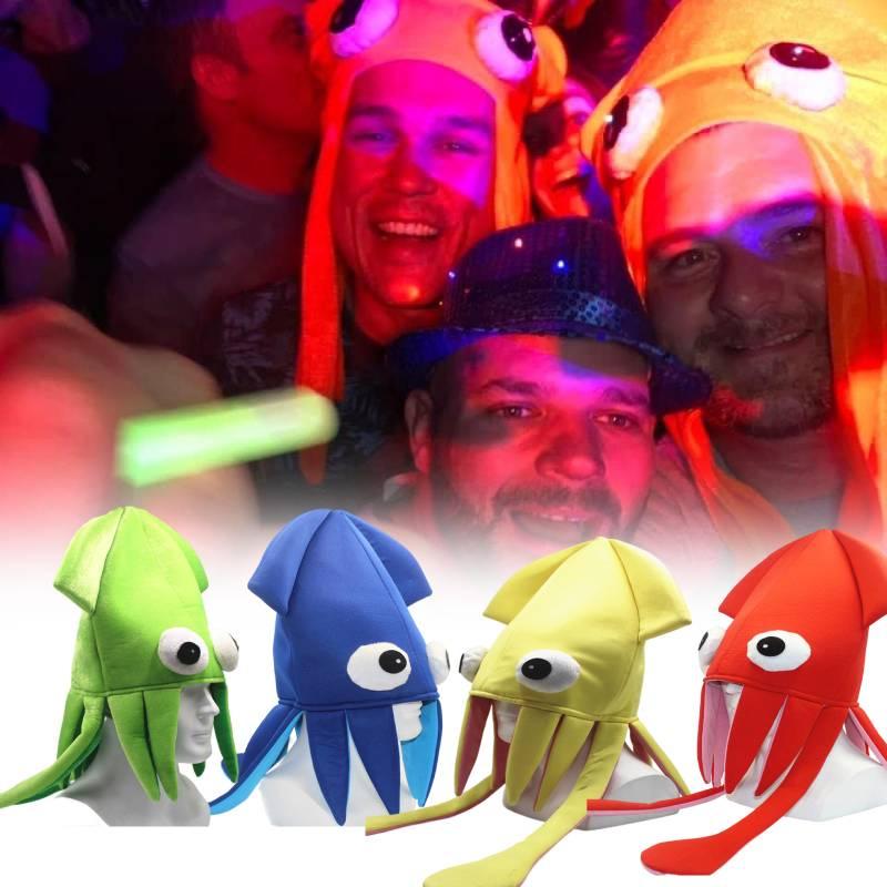 Шапка Кальмара из Бархата Jiaqi Настраиваемый Смешной Реквизит для Вечеринок для Выступлений и Косплея