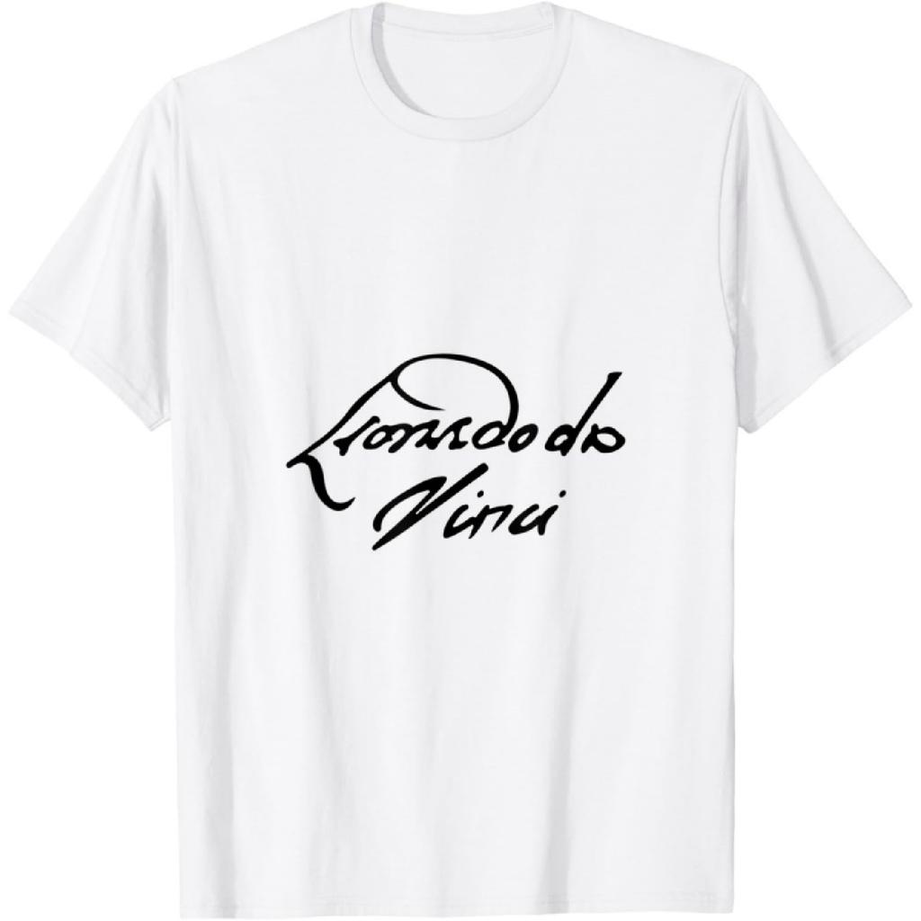 Leonardo da Vinci Signature Black Letters T-Shirt
