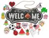 Welcome Sign Front Door Decorations Hanging Rustic Wood Seasonal Holiday Ornaments Housewarming GiftWall Hanging 18" Inches