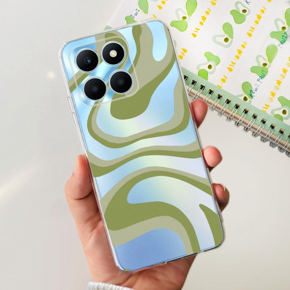 For Honor X6a Phone Case HonorX6a X 6A 4G WDY-LX1 Cute Butterfly Flower Painted Soft Silicone TPU Back Cover Bumper