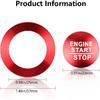 LECART Push to Start Button Stickers Fit for Jeep Grand Cherokee 2014-2024 Metal Decal Covers Auto Interior Decor Accessories Metal Decal Trims Red 2