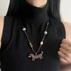 Dachshund Pendant Necklace Ceramic Mini Dog Charm Necklace Girls Retro Necklace Gift