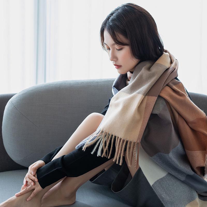 Women's Large Plaid Scarf Fashion Long Shawl Wrap for Winter Warm