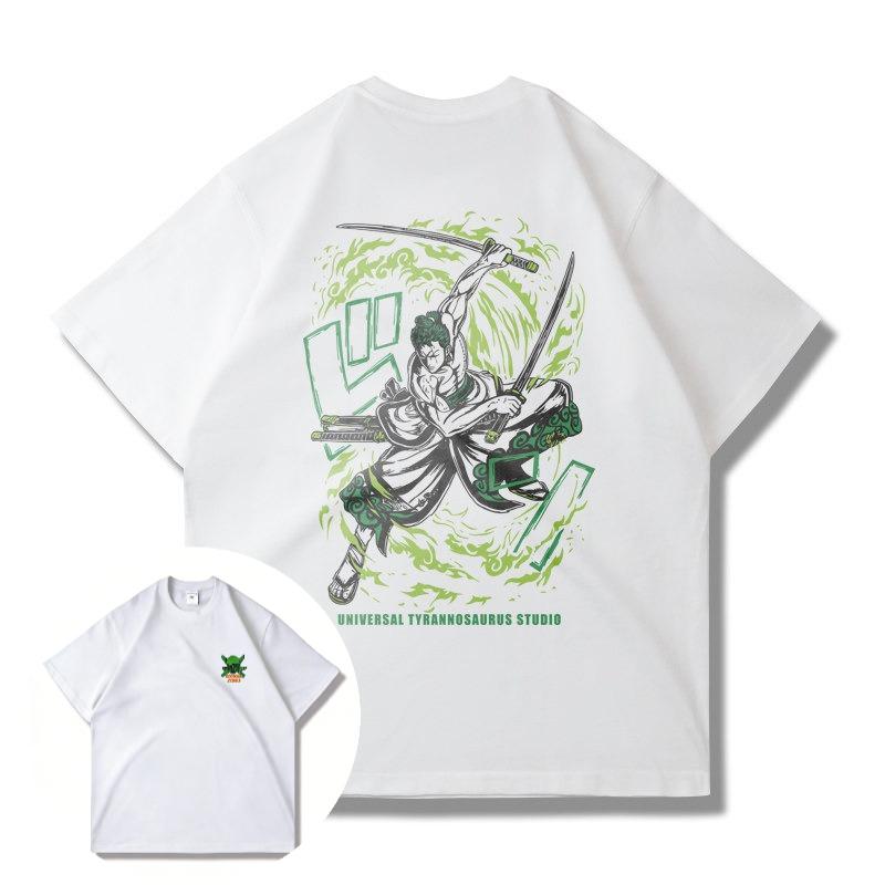 One Piece Anime Print Jointed Shortsleeved Tshirt for Unisex and Women Made of Pure Cotton Thick and Loose Suitable for Summer