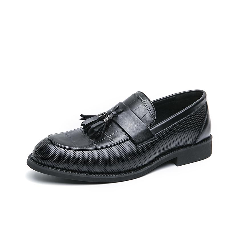 Элегантные лоферы с кисточками для мужчин, массажная подошва, удобные мужские кожаные повседневные туфли, ретро-коричневые, для улицы, для работы.