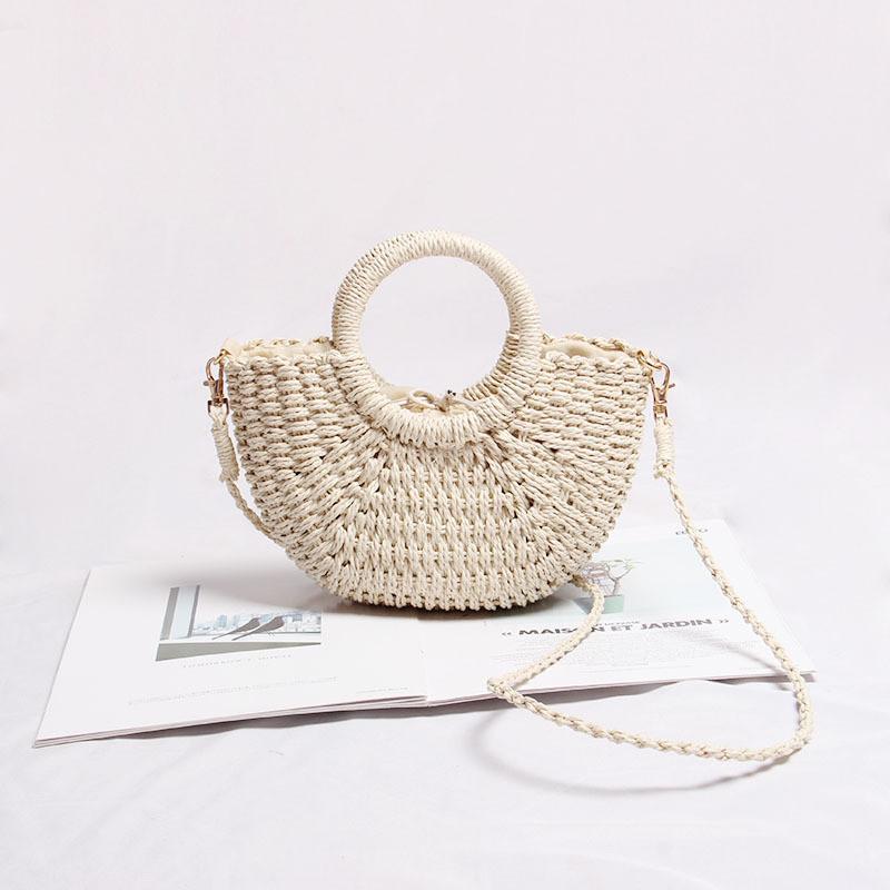 IELGY mini messenger woven bag, cute portable, summer seaside vacation beach bag