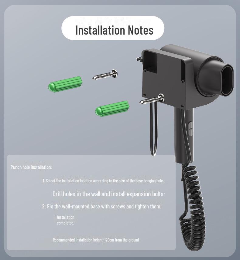 Настенный фен высокой мощности Yongri с защитой от перегрева