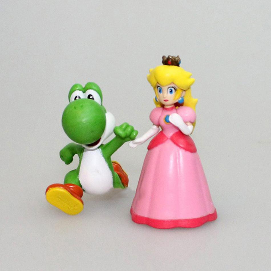 Набор из 5/6/12 фигурок Super Mario Bros из ПВХ: Луиджи, Йоши, Донки Конг и Гриб — идеальный подарок на день рождения. Декоративный набор.