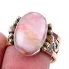 Натуральный родохрозит драгоценный камень 925 сплошное серебряное ювелирное изделие двухцветное кольцо 7.5US C8f67