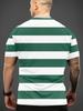 Men'S Striped Round Neck T-Shirt - Casual Fashion 3D Print Summer Top for Outdoor Activities, Running, Gym & Daily Wear, Comfortable Home Clothing,