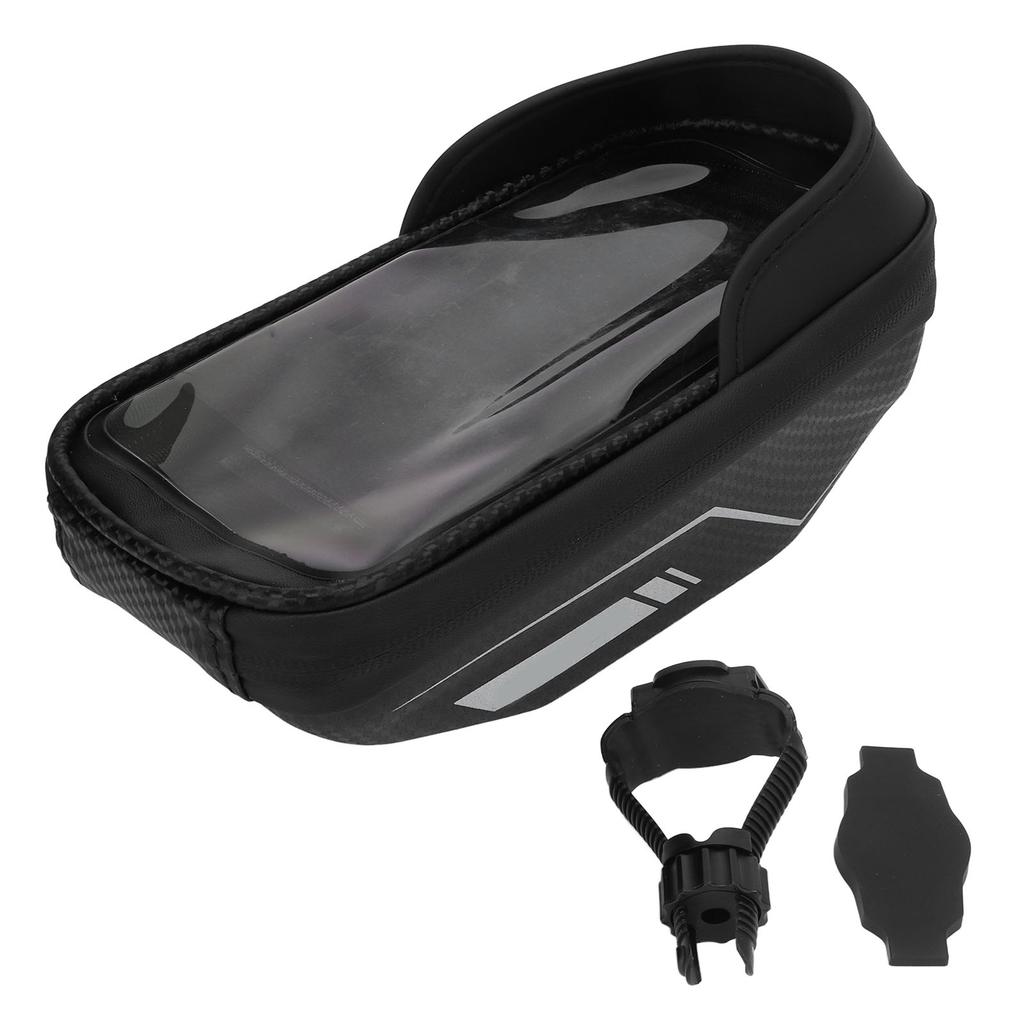 Bike Phone Bag EVA TPU Sun Visor Sensitive Touch Waterproof Zipper Easy Installation Bike Frame Bag for 7in Phone