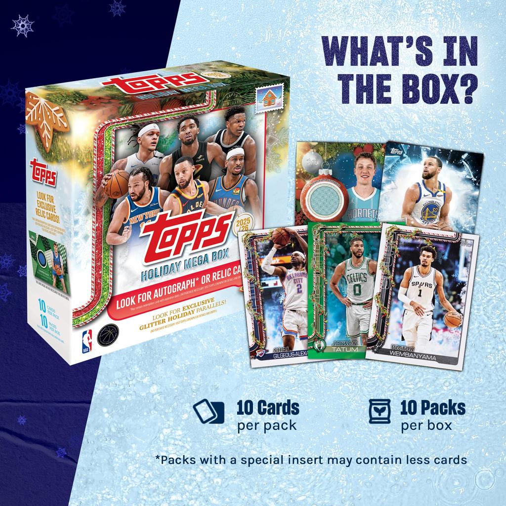 2025 Topps Holiday Basketball Factory Seal Mega Box - -