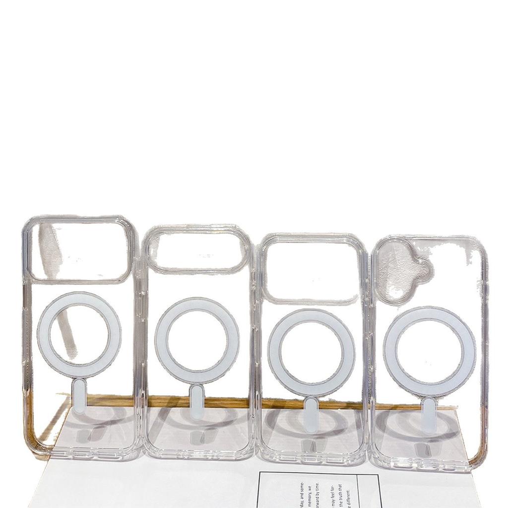 Новый для IPhone 17 Прозрачный чехол для мобильного телефона 2-в-1 Магнитная подставка-присоска для IPhone 17promax Чехол с магнитной присоской Прозрачный