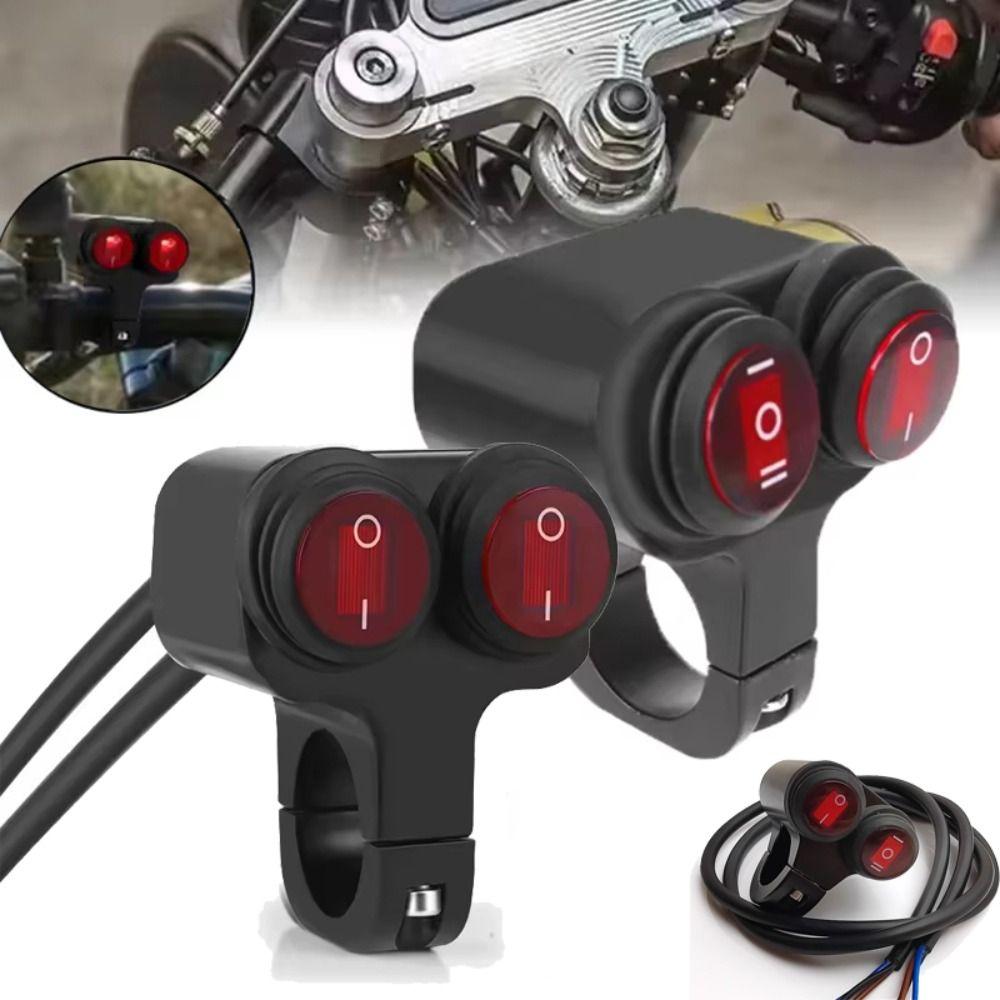 Aluminum Zinc Zinc Alloy Handlebar Mount Switch Button DC12V Headlight On/Off Switch ATV