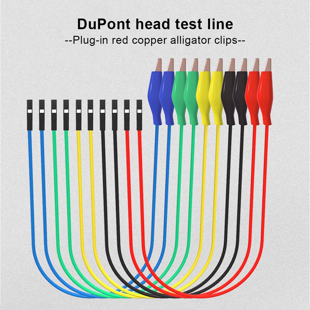 10pcs Test Leads Electrical Alligator Clips Stamping Tester Circuit Connection Cables Voltage Insulators Accessory