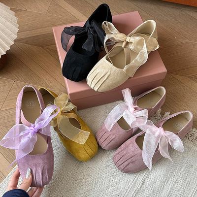 Модные французские нежные балетки на плоской подошве для женщин 2025 лето новый стиль с юбкой туфли Мэри Джейн на перемычке
