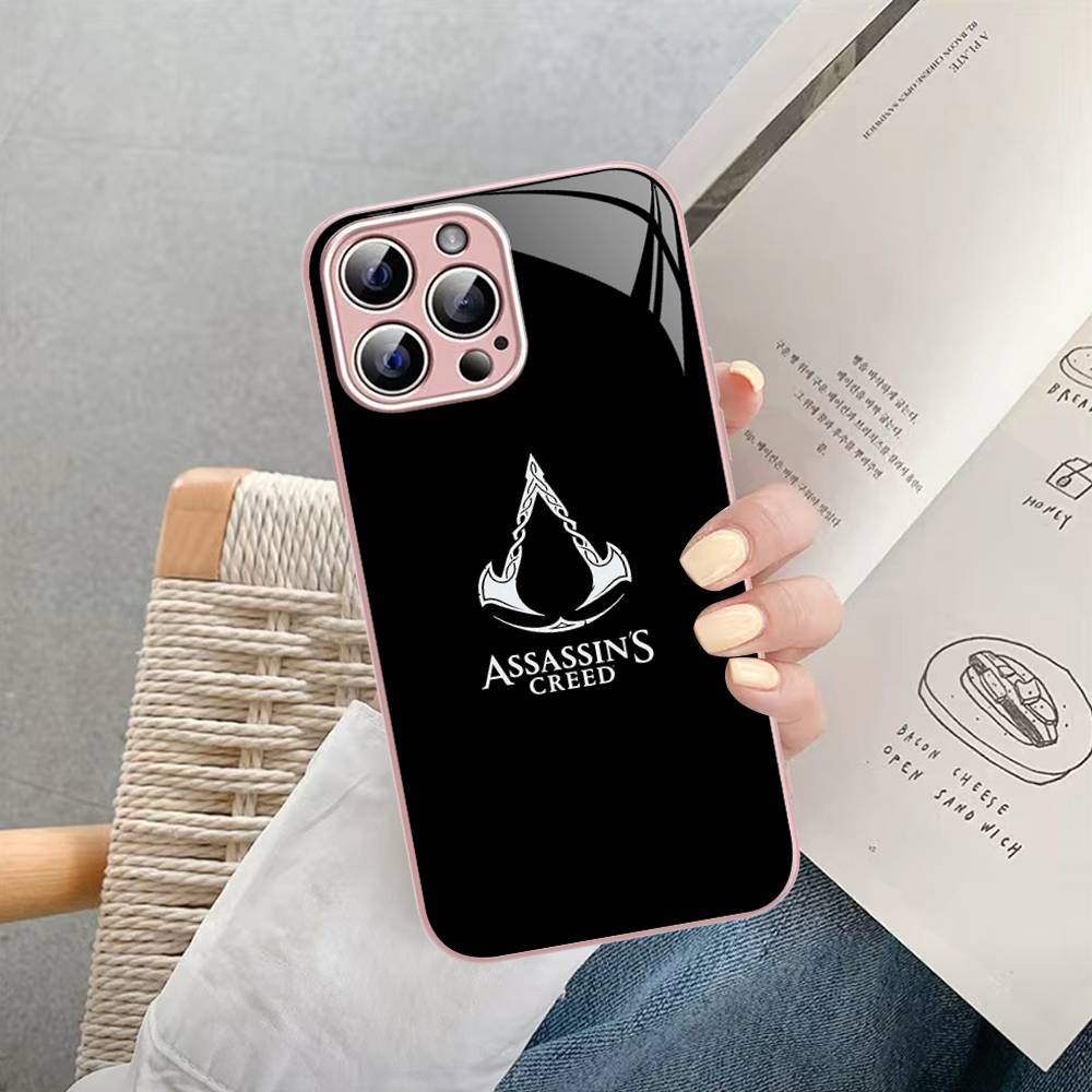 Закаленное стекло A-Assassin S-Creed Gaming для iPhone 14 13 12 11 Pro Mini XS MAX 14Plus X XS XR Чехол