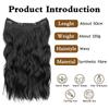 MERISIHAIR Synthetic Invisible Wire Hair Extension With 4 Clips Long Beach Wave Hairpiece Transparent Adjustable Headband