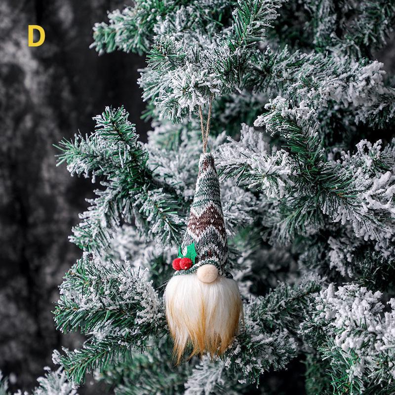 Christmas Decoration Glowing Gnome Ornaments Christmas Tree Pendant Faceless Plush Doll New Year Gift