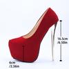 Модные супер высокие каблуки, новые замшевые сексуальные тонкие каблуки, туфли-лодочки на водонепроницаемой платформе, женские туфли на высоком каблуке больших размеров