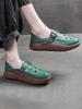 Retro Bag Head Sandals Women's Summer Wear New Fashionable Soft Leather Thick-soled Breathable Hollow Two Hole Shoes