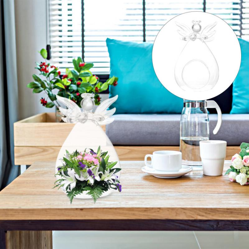 2-piece transparent angel vase set, decorative plant vase