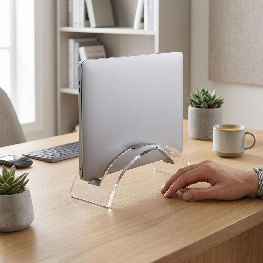 Minimalist Acrylic Laptop Stand Transparent Notebook Dock Invisible Vertical Laptop Stand  Home