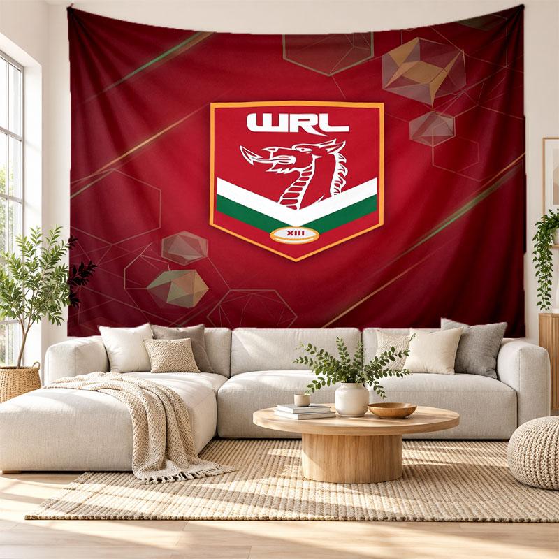 Wales Rugby Wall Tapestry, Soft Fabric Wall Hanging, Decorative Backdrop For Bedroom Home Wall Art