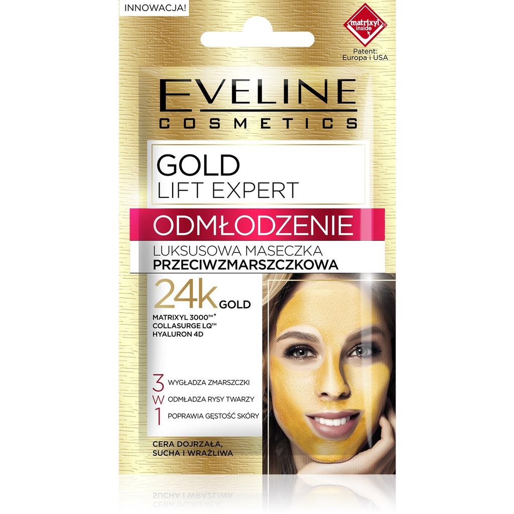 Eveline Gold Lift Expert Odmłodzenie Maseczka Przeciwzmarszczkowa Luksusowa - Saszetka 2X5Ml