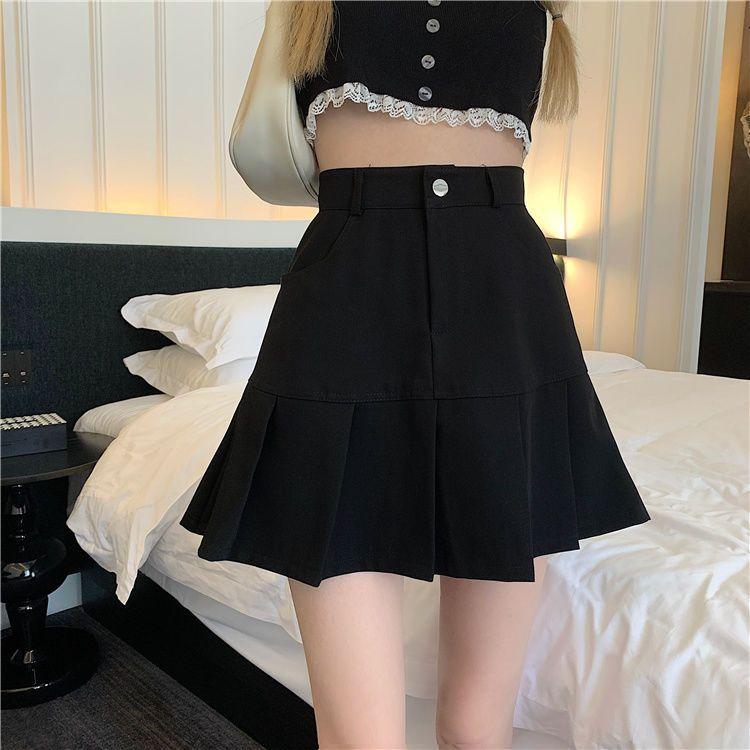 Плиссированная юбка, анти-юбка, женская летняя академическая короткая юбка трапециевидной формы с высокой талией