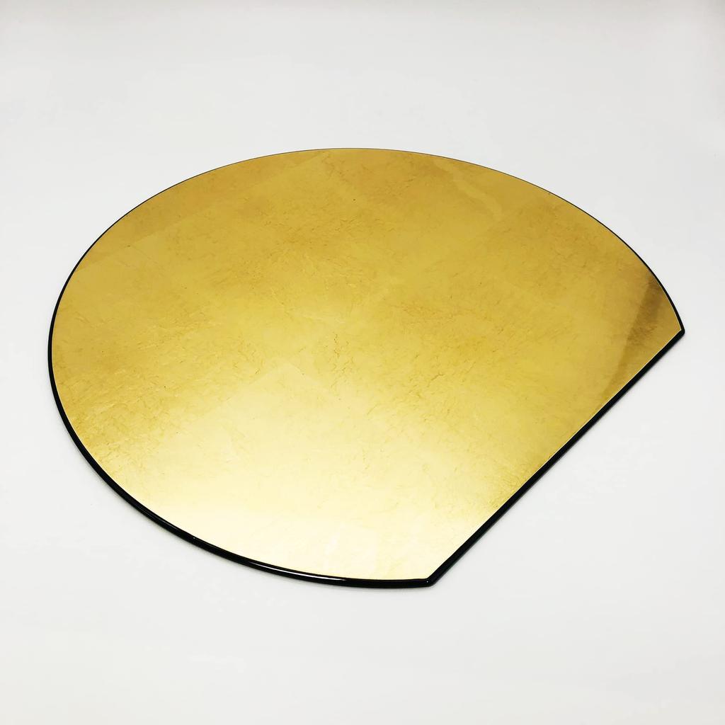Maeju Lacquerware Half Moon Placemat, Large, Gold (Western Gold Leaf), 7Y-209