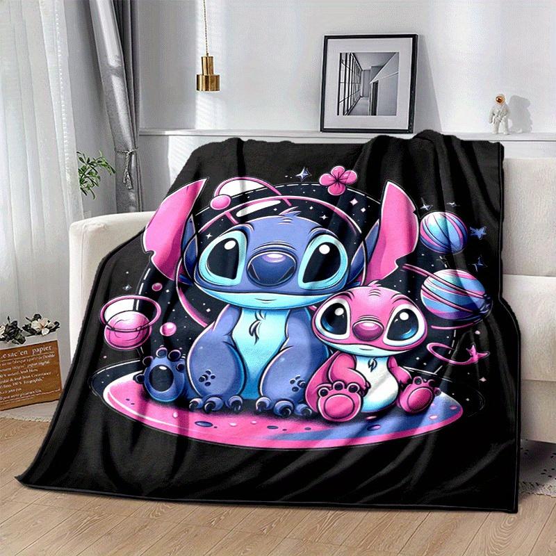 1pc Cute Stitch Printing Blanket - Soft, All-Season Throw for Office Blanket,Personalized Gift with Adorable Cartoon Design