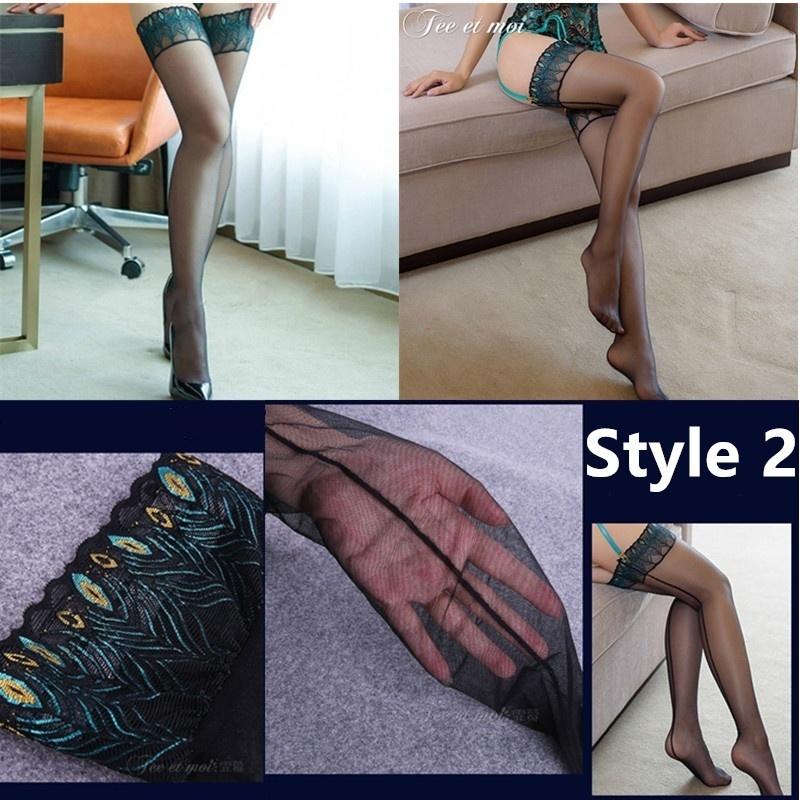Новые сексуальные женские чулки выше колена, кружевные чулки, длинные гольфы