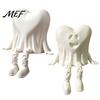 Ghost Gifts for Couples 3D Printed Heart-Shaped Figurine with Movable Joints, Sitting Dangling Leg Eco Friendly PLA Ornaments Statue, Matte