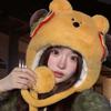 Penguin Winter Plush Hat Cartoon Hamburger Ear Protection Cap Skiing Bear Lei Feng Hat  Autumn