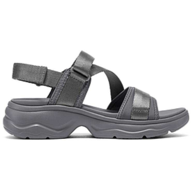 Skechers Повседневные сандалии на липучке Мягкие удобные плоские пляжные сандалии Женские сандалии Серые 163540-CCL
