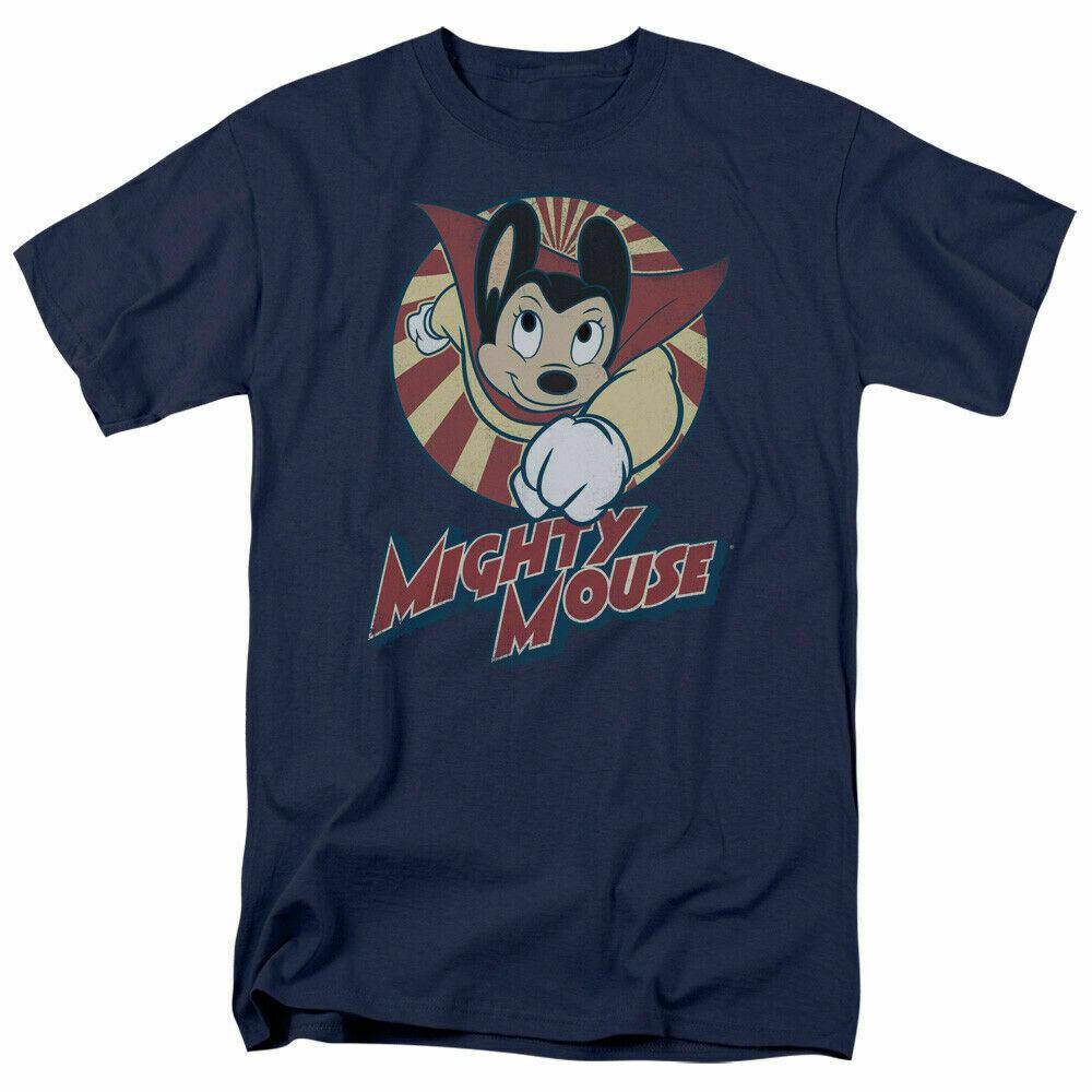 26 Mighty Mouse The One The Only T Shirt Mens Licensed Cartoon Merchandise Navy Unisex T-Shirt