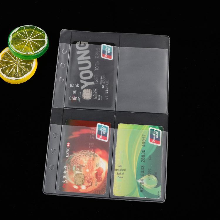 ПВХ-сумка формата А5 на молнии: Запасной блок для блокнота и визитница с наклейками для классификации.