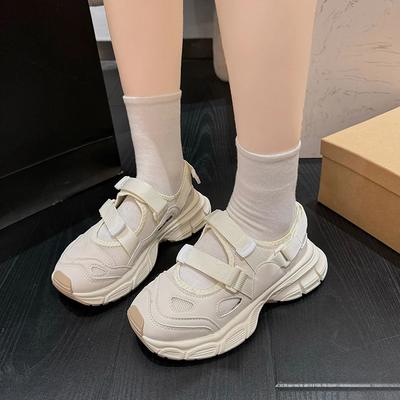 2025 Новая женская обувь Сетка Женские вулканизированные туфли Уличные дышащие Женские повседневные кроссовки Круглый носок Полые сандалии на платформе