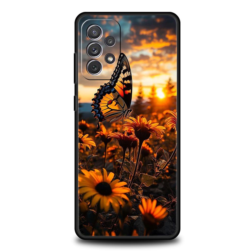 Чехол для Samsung A15 A13 A35 A55 A51 A71 A41 A31 A03S A05 A17 A23 A25 A33 A53 A73 5G A07 4G Cover Красивый Желтый Подсолнух