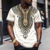 European and American Trend T-shirts, Casual Ethnic Style Short Sleeved Men's Loose Casual Top Plus Size