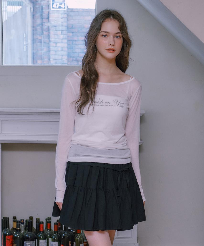 LULUCHOU See-Through Boat Neck T-Shirt - White