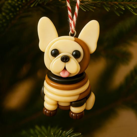 Набор украшений Бульдог Французский стиль Пуговица Щенок Подвеска для подвешивания Дом Вечеринка