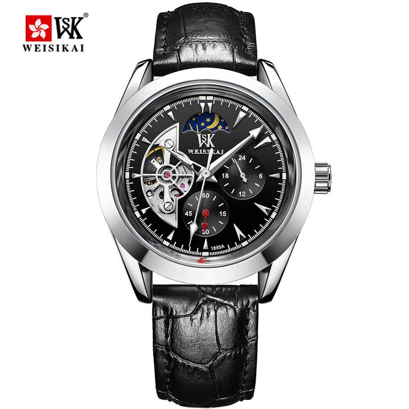 Новые роскошные мужские часы высшего бренда с коробкой, деловые часы, водонепроницаемые, полностью автоматические мужские механические часы