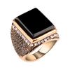 Luxury Middle East Large Square Rhinestone Men Finger Ring Jewelry Decor Gift